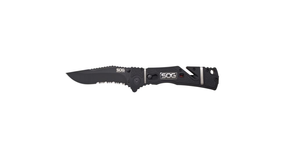 SOG Trident Elite Folding Knife, Black Tini, TF106-CP