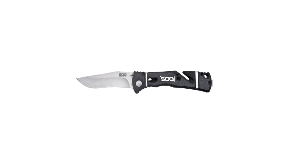 SOG Trident Elite Knife, Satin Polished,  Partially Serrated, TF101-BX