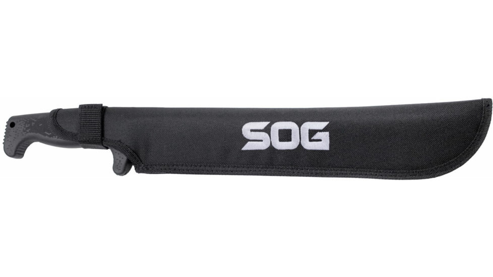 SOG Specialty Knives &amp; Tools SOGFari Machete Fixed Blade Knife, 13in, 3Cr13 Blade, Machete, Black, Kraton Handle, Black/Black, SOG-MC01-N