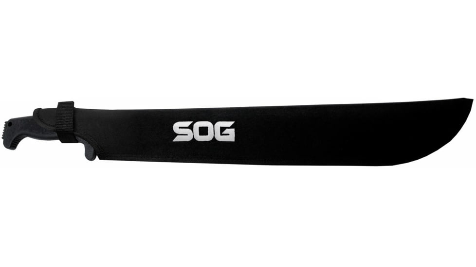 SOG Specialty Knives &amp; Tools SOGFari Machete Fixed Blade Knife, 18in, 3Cr13 Blade, Machete, Black, Kraton Handle, Black/Black, SOG-MC02-N