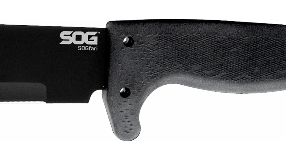 SOG Specialty Knives &amp; Tools SOGFari Machete Fixed Blade Knife, 18in, 3Cr13 Blade, Machete, Black, Kraton Handle, Black/Black, SOG-MC02-N