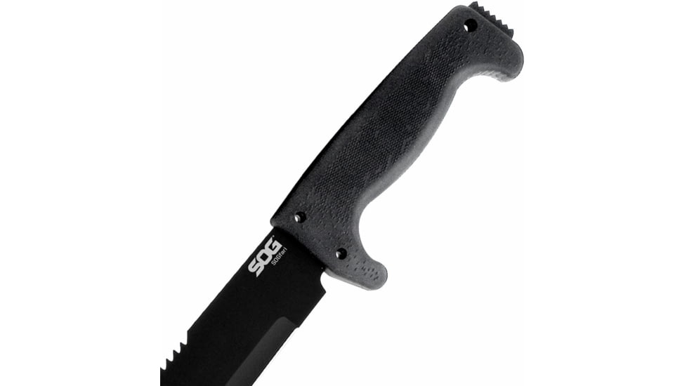 SOG Specialty Knives &amp; Tools SOGFari Machete Fixed Blade Knife, 18in, 3Cr13 Blade, Machete, Black, Kraton Handle, Black/Black, SOG-MC02-N