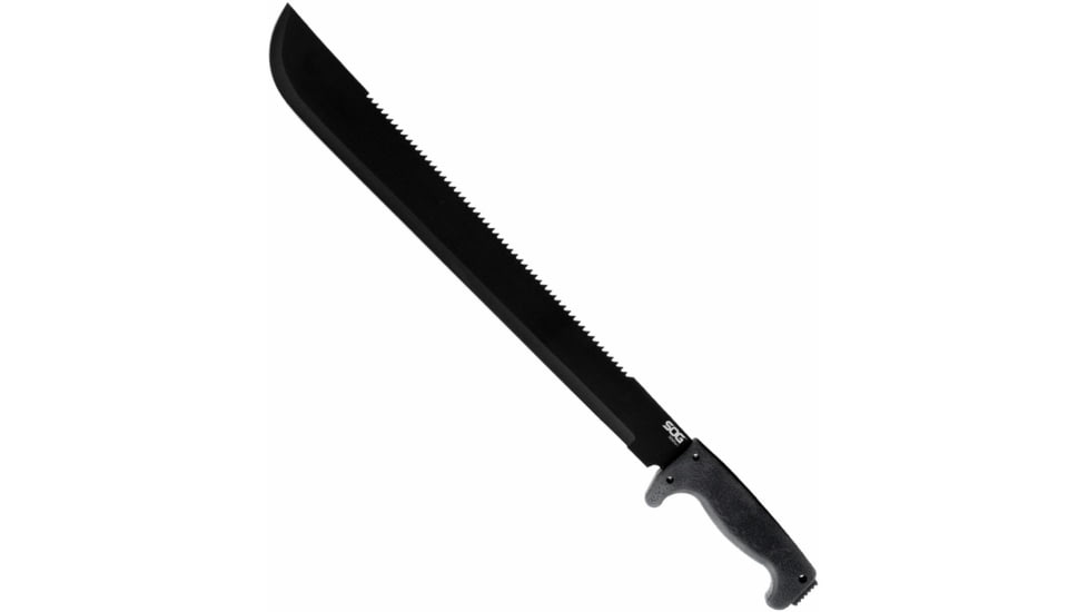 SOG Specialty Knives &amp; Tools SOGFari Machete Fixed Blade Knife, 18in, 3Cr13 Blade, Machete, Black, Kraton Handle, Black/Black, SOG-MC02-N