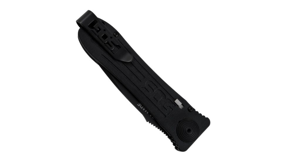 SOG Specialty Knives &amp; Tools Strat Ops Automatic Folding Knife, Black, SO1001-BX