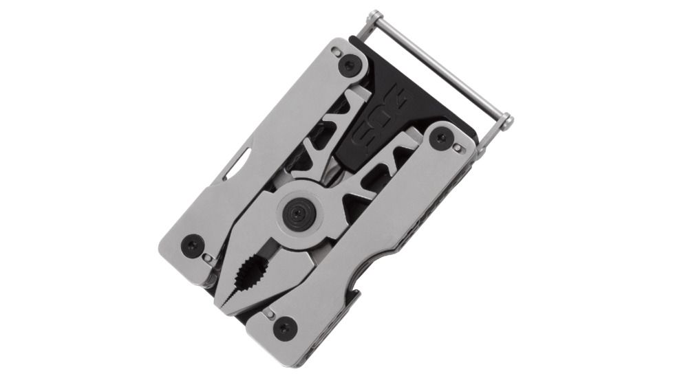 SOG Specialty Knives &amp; Tools Sync II Traveler Detachable Multi - Tool with Belt Buckle, 12 Tools, 5.8in, Black, SN1012-CP