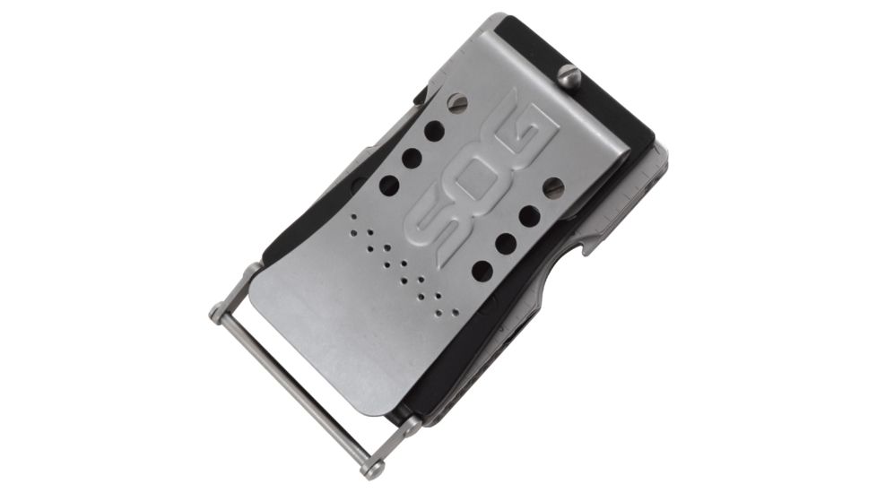 SOG Specialty Knives &amp; Tools Sync II Traveler Detachable Multi - Tool with Belt Buckle, 12 Tools, 5.8in, Black, SN1012-CP