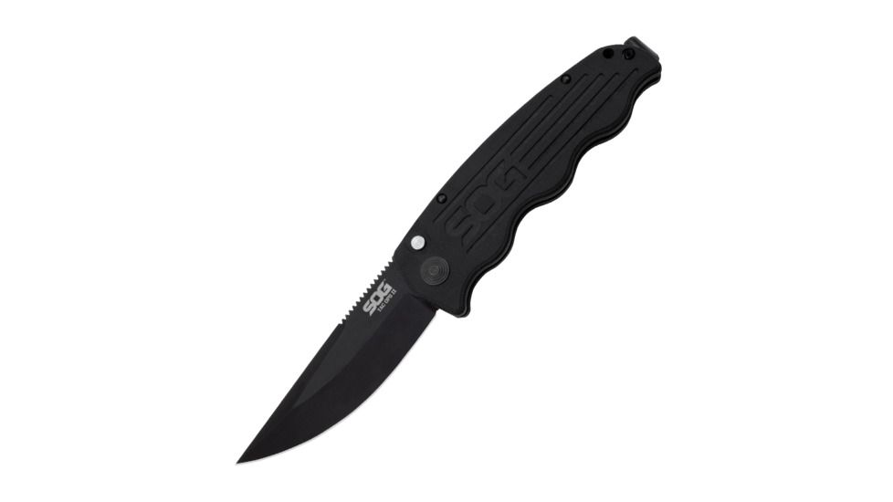SOG Specialty Knives &amp; Tools Tac Ops Automatic Folding Knife, Black, TO1011-BX