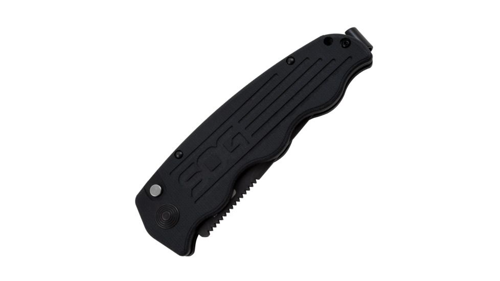 SOG Specialty Knives &amp; Tools Tac Ops Automatic Folding Knife, Black, TO1011-BX