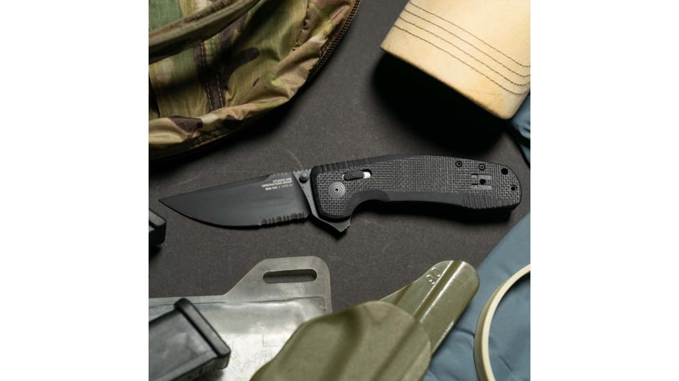 SOG Specialty Knives &amp; Tools -tac Xr Blackout Partially Serrated - 12-38-03-41