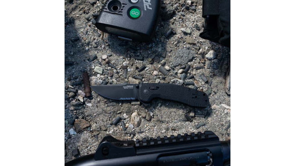 SOG Specialty Knives &amp; Tools -tac Xr Blackout Partially Serrated - 12-38-03-41