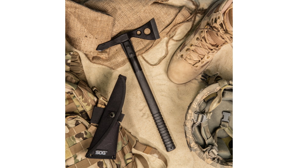 SOG Specialty Knives &amp; Tools Tactical Tomahawk Axe, 2.75in, 420 Stainless Blade, Glass-Reinforced Nylon Handle, Black/Black, SOG-F01TN-CP