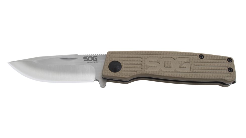 SOG Specialty Knives &amp; Tools Terminus Folding Knife, Satin, TM1001-BX