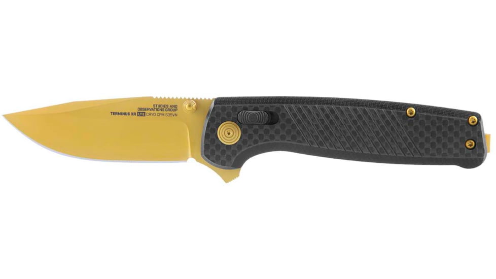 SOG Specialty Knives &amp; Tools Terminus XR LTE, Carbon + Gold, TM1033-BX