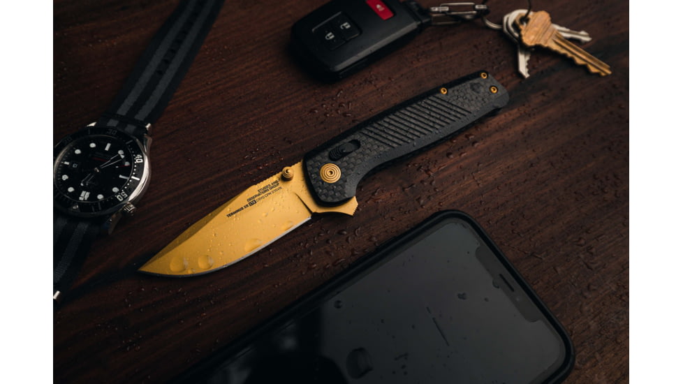 SOG Specialty Knives &amp; Tools Terminus XR LTE, Carbon + Gold, TM1033-BX
