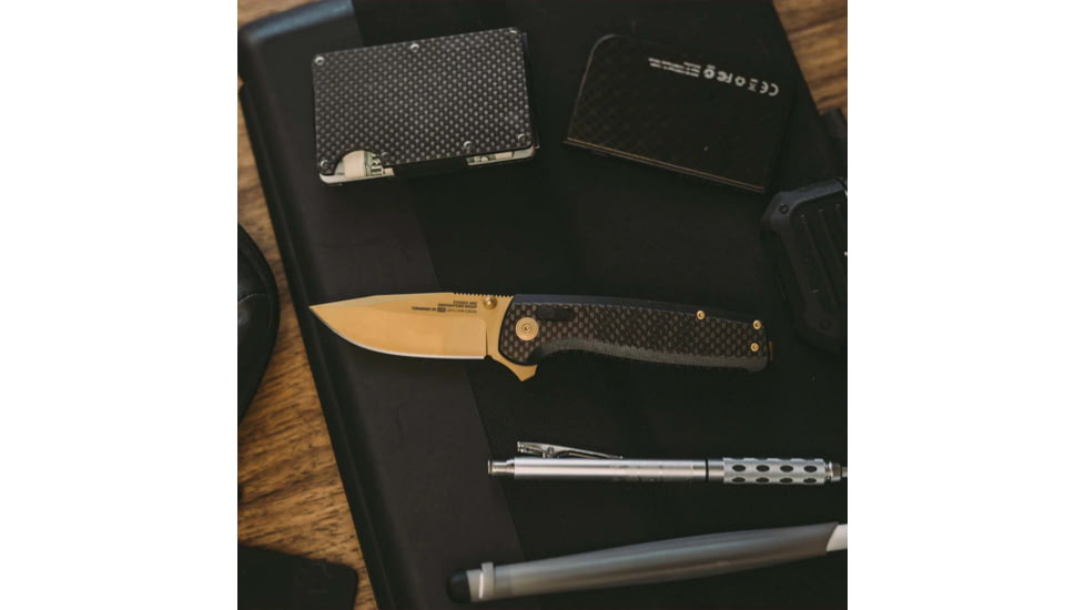 SOG Specialty Knives &amp; Tools Terminus XR LTE, Carbon + Gold, TM1033-BX