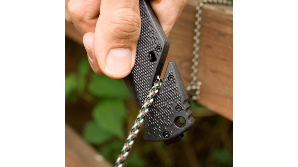 SOG Specialty Knives &amp; Tools Trident 1/2 Serrated TiNi Automatic Folding Knife, 0.13in AUS-8 Blade Steel, Overall length 8.5in, Black, Glass-Reinforced Nylon Handle TF1-BX