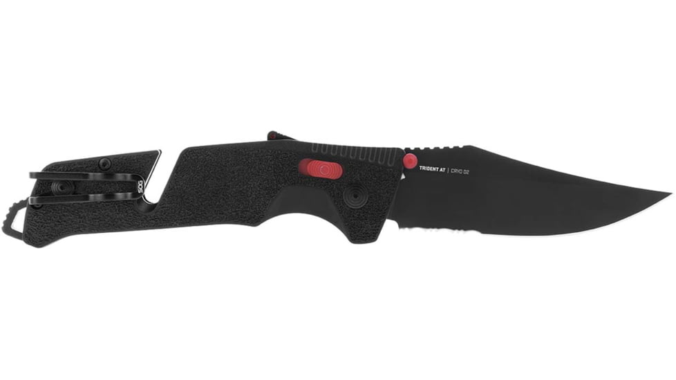 SOG Specialty Knives &amp; Tools Trident At - Black Red - Partially Serrated - 11-12-02-41