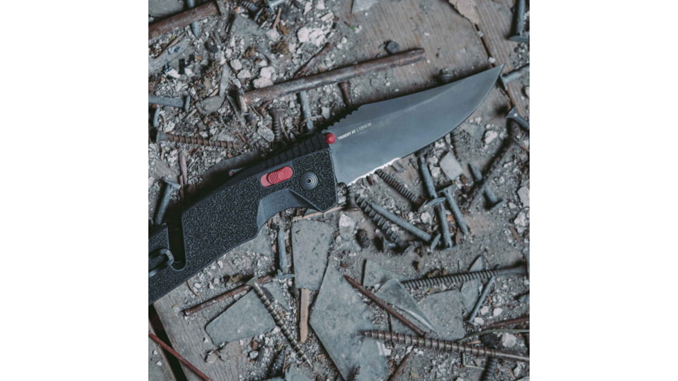 SOG Specialty Knives &amp; Tools Trident At - Black Red - Partially Serrated - 11-12-02-41