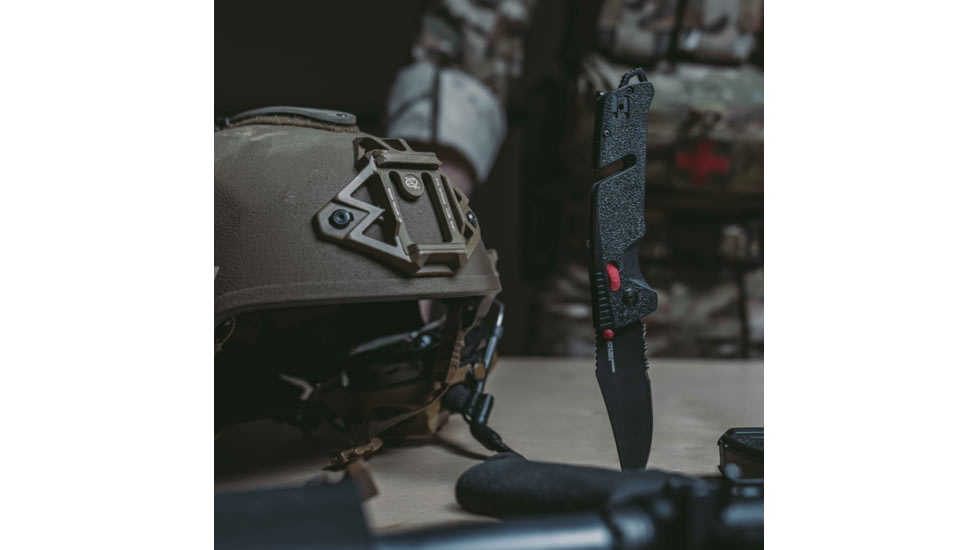 SOG Specialty Knives &amp; Tools Trident At - Black Red - Partially Serrated - 11-12-02-41