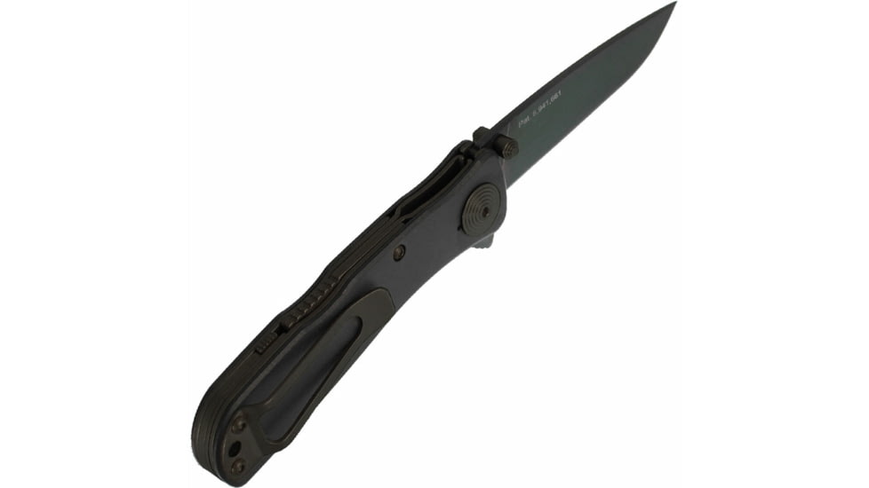SOG Specialty Knives &amp; Tools Twitch II Folding Knife, 2.65in, AUS-8 Blade, Drop Point, Black, Anodized Aluminum 6061-T6 Handle, Black, SOG-TWI12-CP