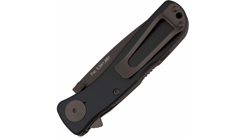 SOG Specialty Knives &amp; Tools Twitch II Folding Knife, 2.65in, AUS-8 Blade, Drop Point, Black, Anodized Aluminum 6061-T6 Handle, Black, SOG-TWI12-CP