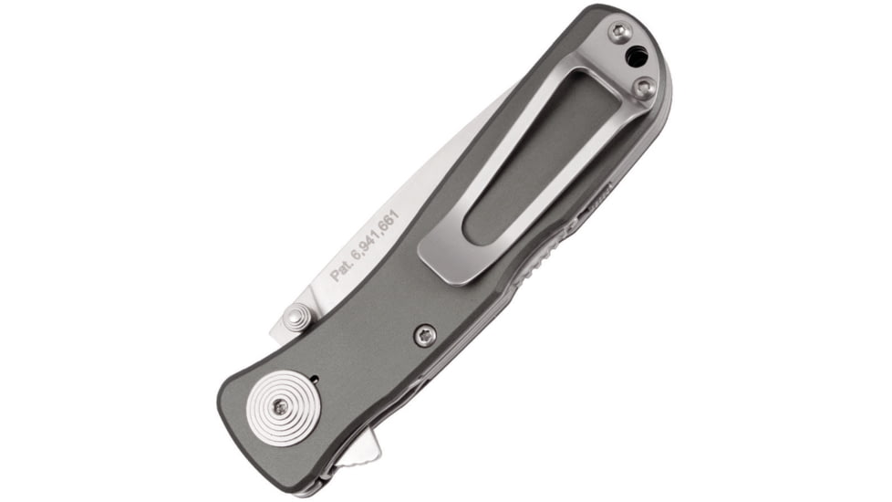 SOG Specialty Knives &amp; Tools Twitch II Folding Knife, 2.65in, AUS-8 Blade, Drop Point, Grey, Anodized Aluminum 6061-T6 Handle, Tan, SOG-TWI8-CP