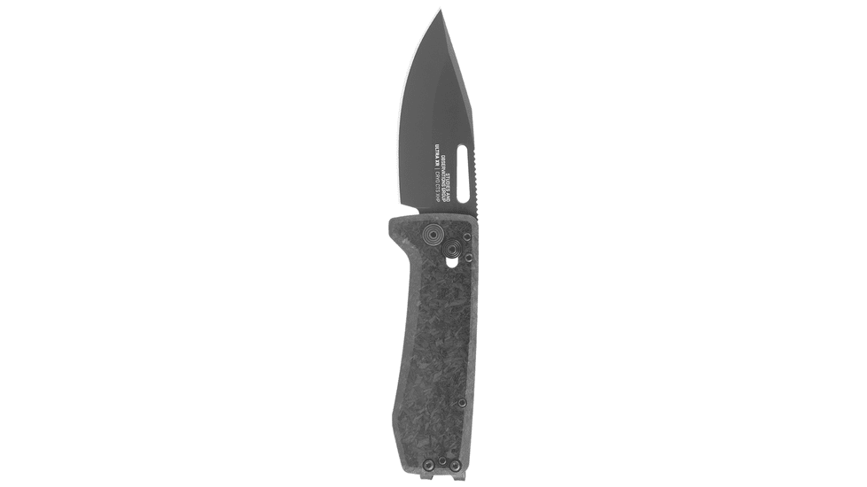 SOG Specialty Knives &amp; Tools Ultra XR XHP Folding Knives, 2.8in, Straight Edge, CTS XHP Steel, Spear Point, Blackout, Carbon Fiber Handle, SOG-12-63-05-57