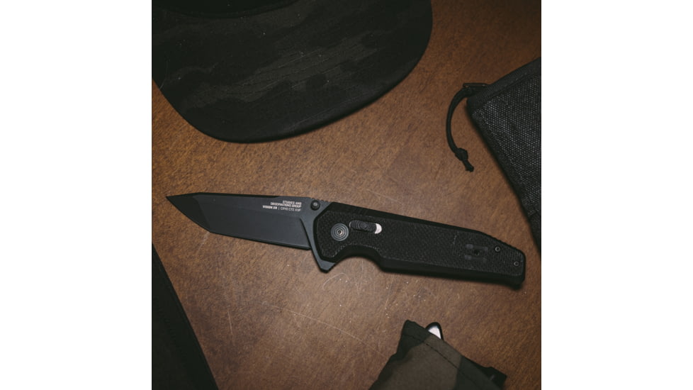 SOG Specialty Knives &amp; Tools Vision XR LTE Folding Knives, 3.36in, Straight Edge, CTS XHP Steel, Tanto, Black, G10 Handle, SOG-12-57-07-57