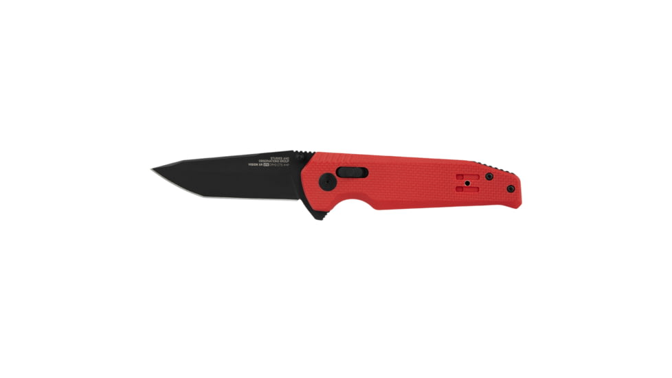 SOG Specialty Knives &amp; Tools Vision XR LTE Folding Knives, 3.36in, Straight Edge, CTS XHP Steel, Tanto, Red, G10 Handle, SOG-12-57-08-57