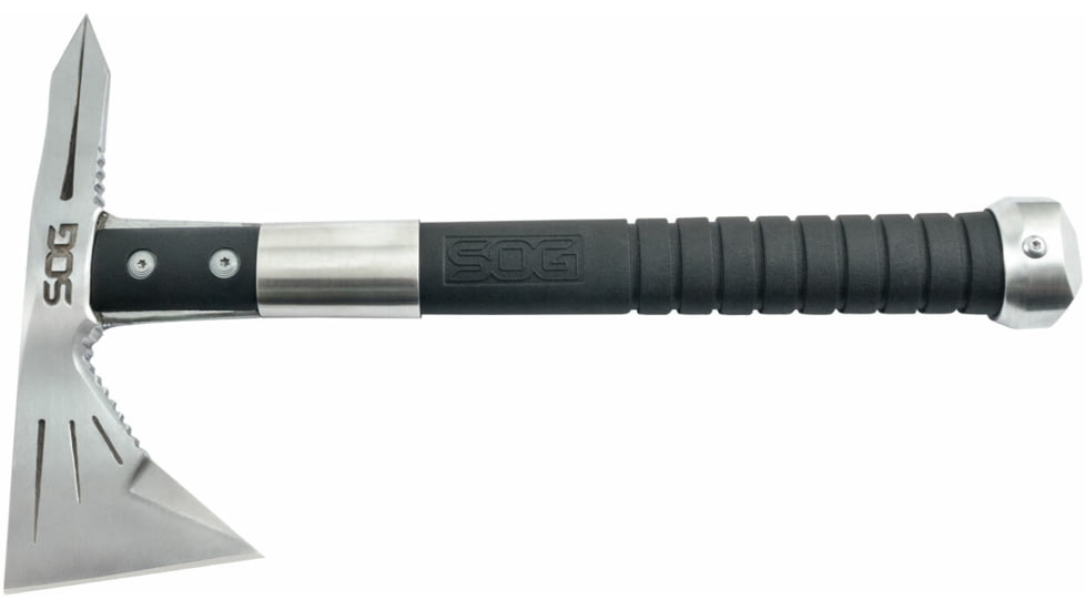SOG Specialty Knives &amp; Tools Voodoo Hawk Mini Axe, 2.75in, 3Cr13MoV Blade, Black Handle, Silver, SOG-F182N-CP
