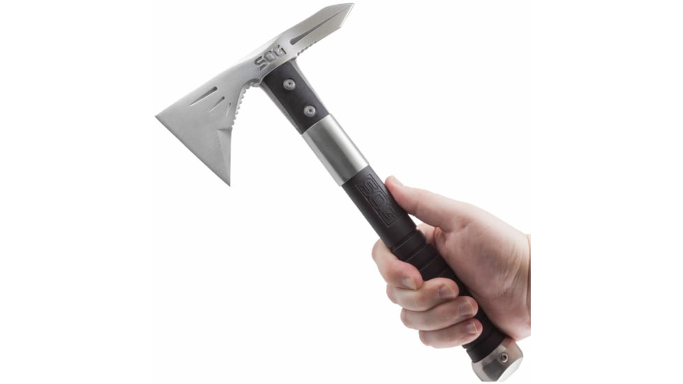 SOG Specialty Knives &amp; Tools Voodoo Hawk Mini Axe, 2.75in, 3Cr13MoV Blade, Black Handle, Silver, SOG-F182N-CP
