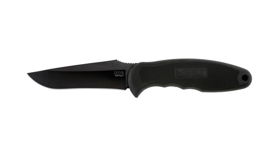 SOG and Tools Field Pup II Knife, Black TiNi FP6-L 