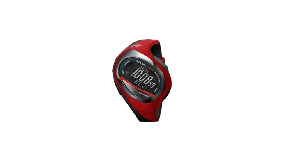 Soma Dwj00-0007 Running 300 Watch, Black Face, Red Polyurethane Band SOMDWJ00-0007
