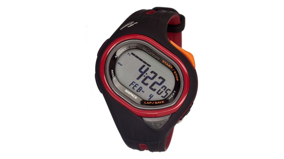 Soma Dwj22-0003 Running 300 Watch, Grey Face, Black Polyurethane Band SOMDWJ22-0003
