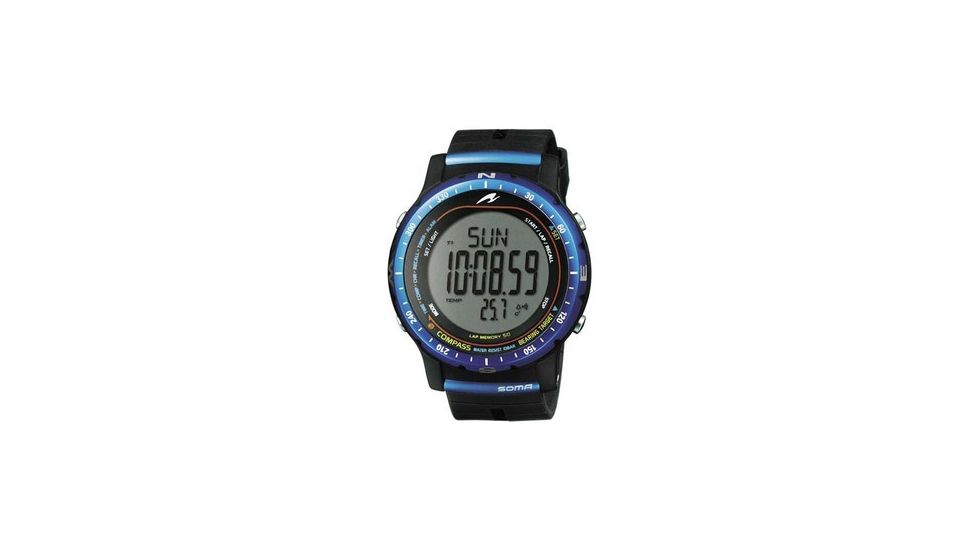 Soma Dyk52-0004 Outdoor Compass Watch, Grey Face, Black Rubber Band SOMDYK52-0004