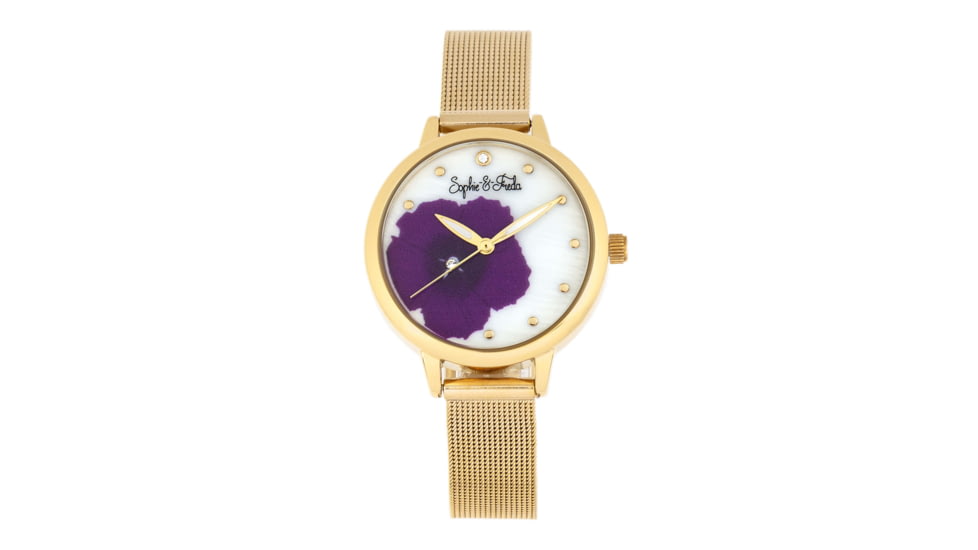 Sophie And Freda Raleigh Mother-Of-Pearl Bracelet Watches w/Swarovski Crystals - Women's, Purple, One Size, SAFSF5704