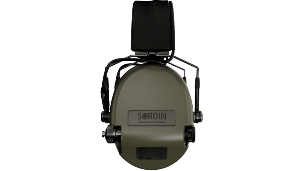 Sordin Supreme MIL AUX Headset, Slim Headband, Green Cups, 500783
