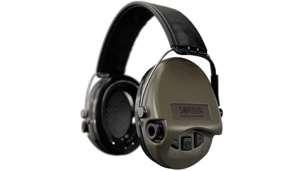 Sordin Supreme PRO Headset, Leather Headband, Green Cups, 500546