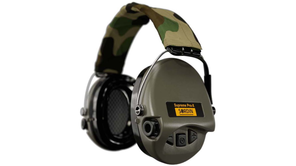Sordin Supreme PRO-X LED Headset, Camo Headband, Green Cups, 500413