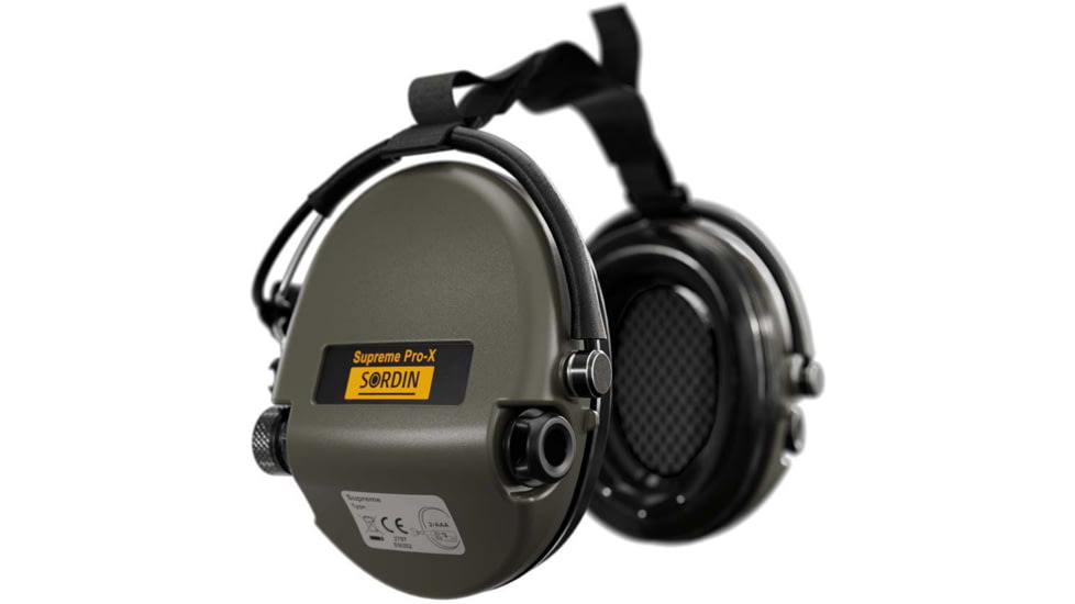 Sordin Supreme PRO-X Neckband Headset, Foam, Green Cups, 500405
