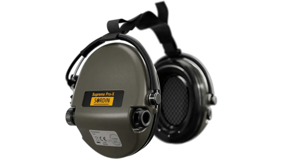 Sordin Supreme PRO-X Neckband Headset, Gel, Green Cups, 500417