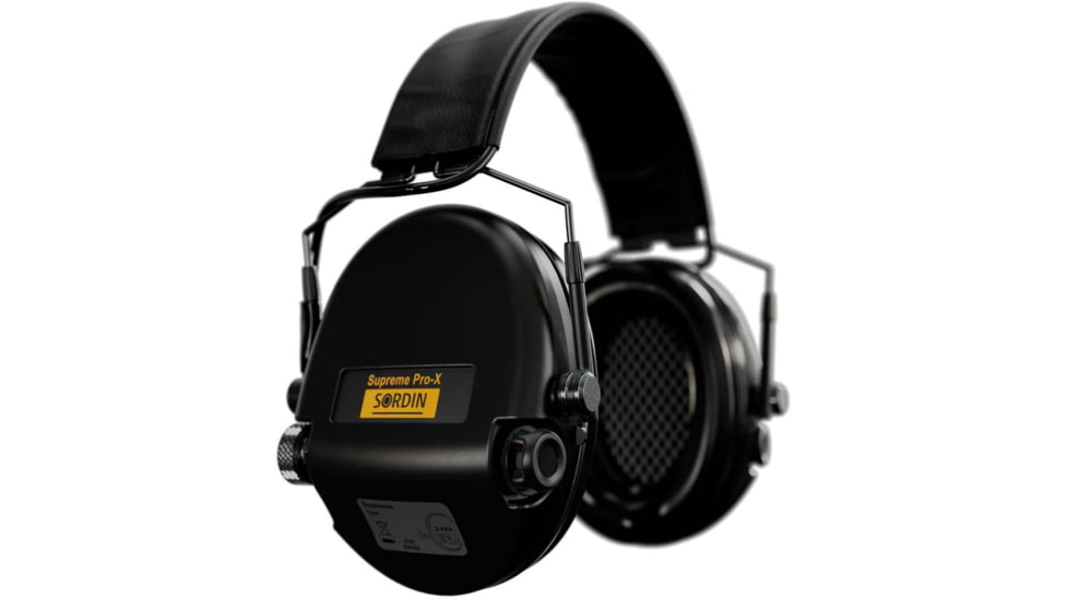 Sordin Supreme PRO-X Slim Headset, Leather Headband, Black Cups, 520474