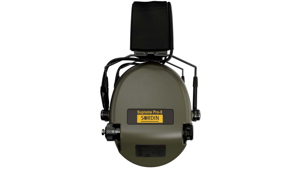 Sordin Supreme PRO-X Slim Headset, Leather Headband, Green Cups, 520473