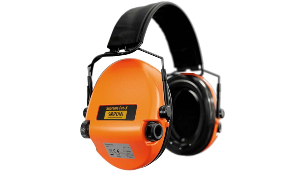 Sordin Supreme PRO-X Slim Headset, Leather Headband, Orange Cups, 520472