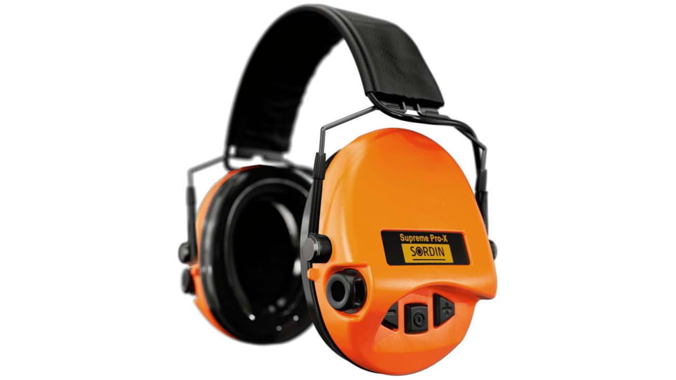 Sordin Supreme PRO-X Slim Headset, Leather Headband, Orange Cups, 520472