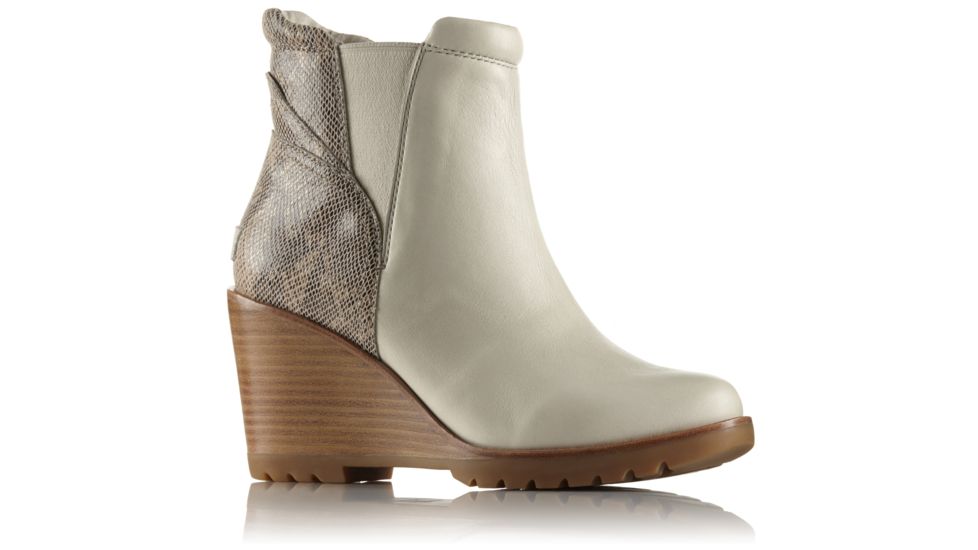 Sorel After Hours Chelsea Leather and Suede Casual Boot, Womens, Sea Salt/Fawn, 12 US, 1787951125-12