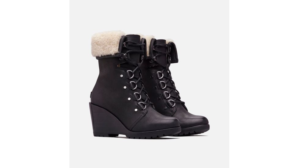 Sorel After Hours Lace Shearling Boot - Womens, Black, 9, 1822441010-9