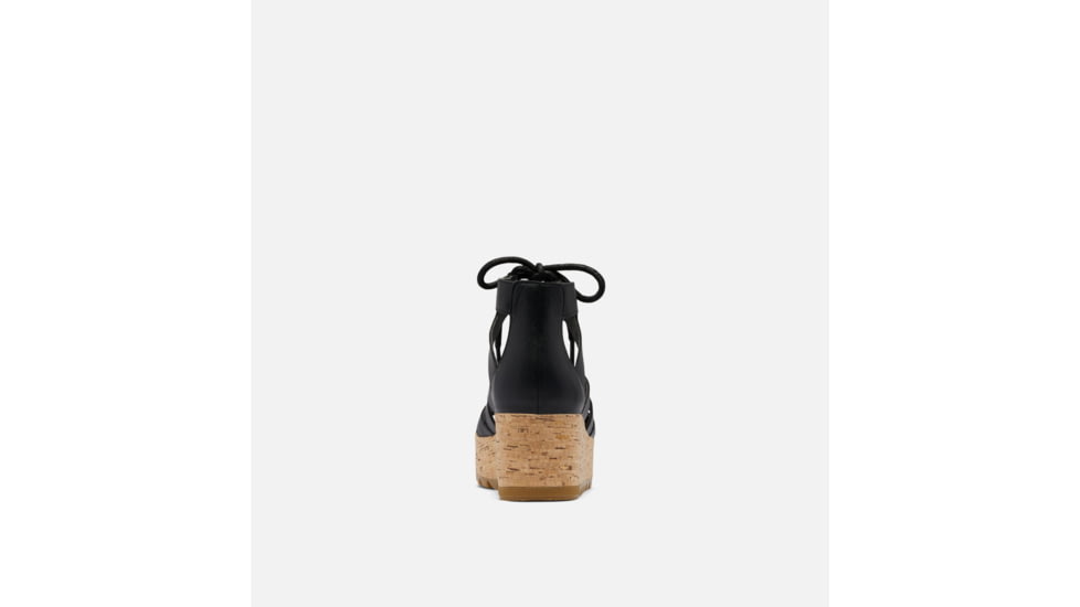 Sorel Cameron Flatform Lace Wedge Sandals Leather - Womens, Black/Gum 2, 9 US, 1981631-010-9