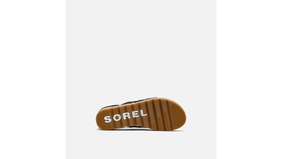 Sorel Cameron Flatform Lace Wedge Sandals Leather - Womens, Black/Gum 2, 9 US, 1981631-010-9