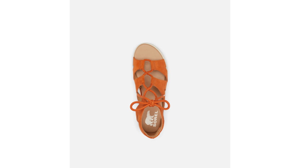 Sorel Cameron Flatform Lace Wedge Sandals Suede - Womens, Desert Sun/Gum 17, 8.5 US, 1999091-806-8.5